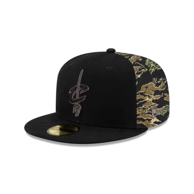 Cleveland Cavaliers Gorra | New Era NBA Camo Panel 59fifty Fitted Cap Mexico - Negros